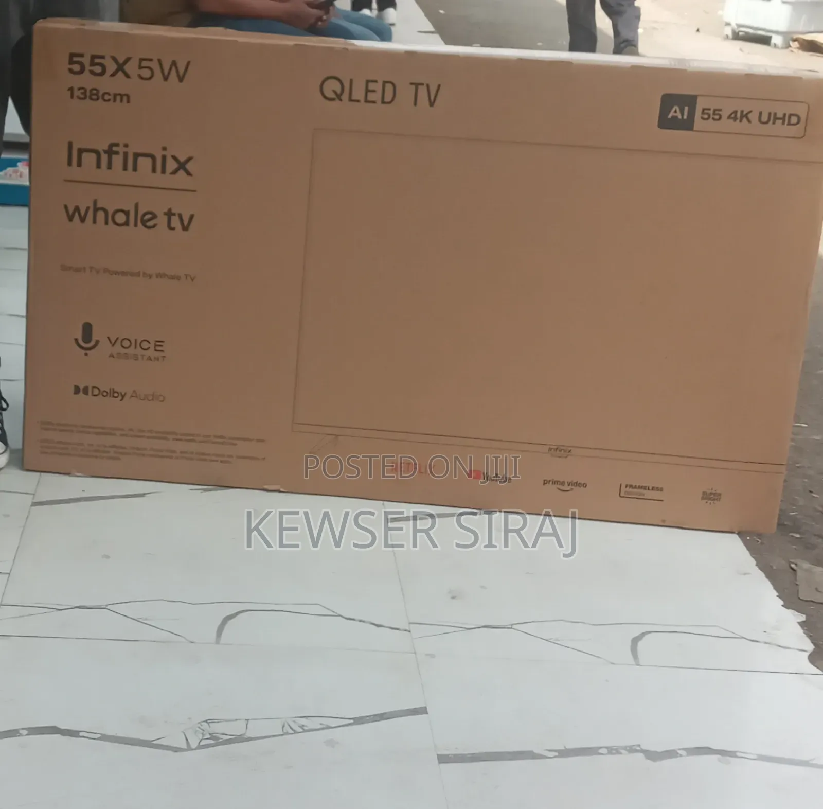 Infnix 55inch Dble Glass Smart + Bluetooth Youtube Video ፍሬምለስ
