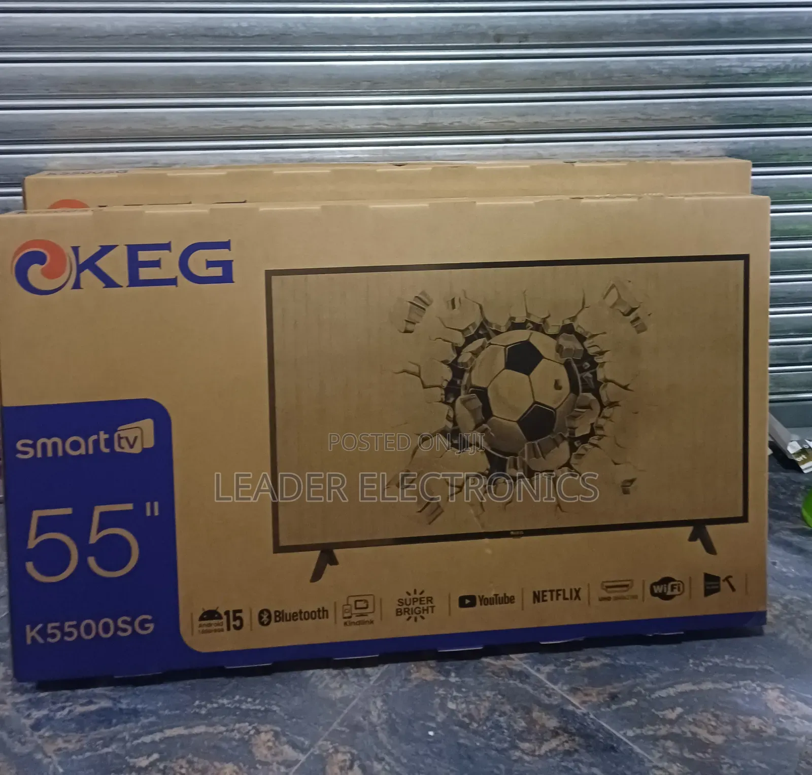 Keg Tv 55" Smart Android Tv Double Glass Android Version 15.0