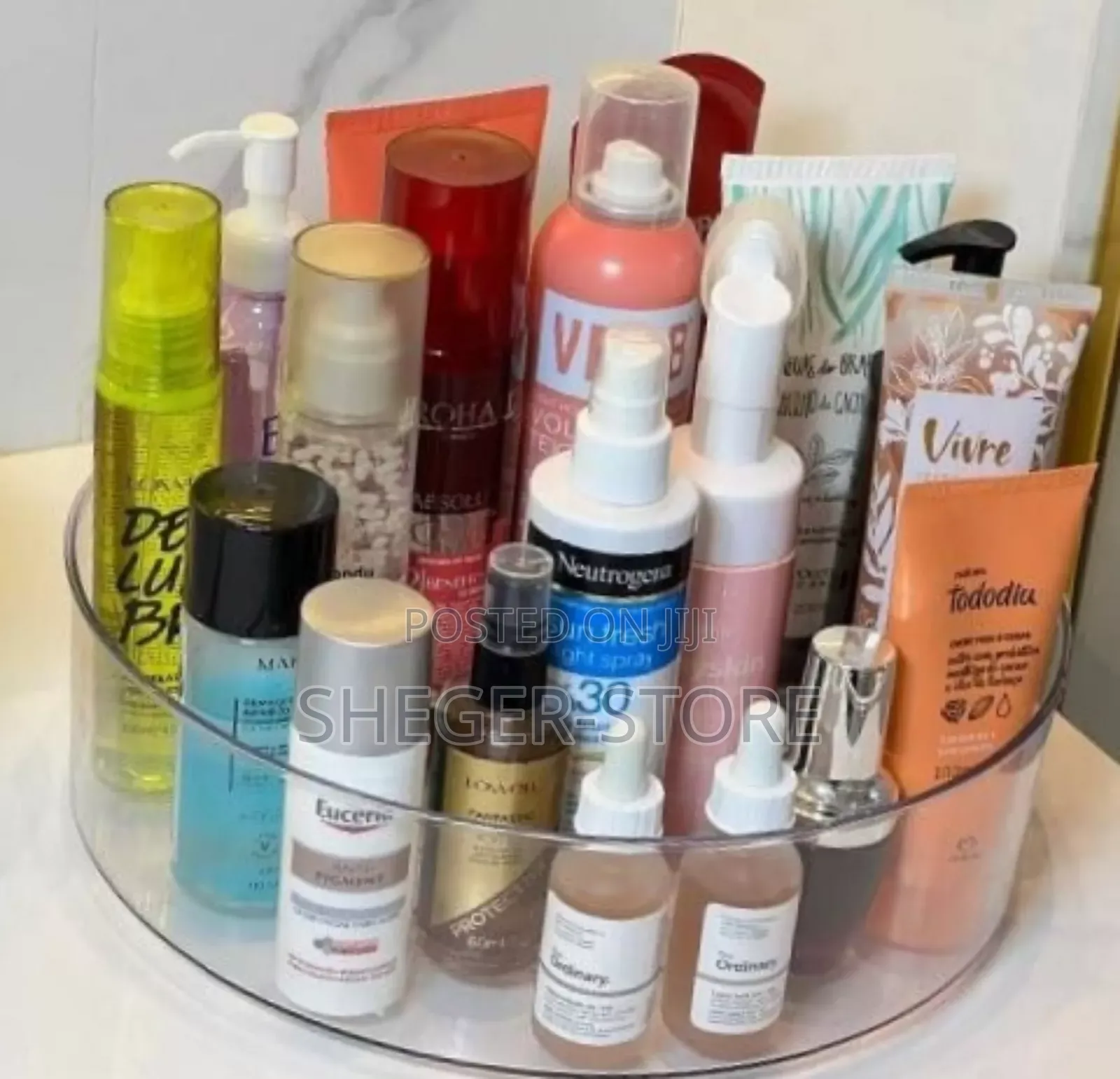 ኮስሞቲክስ መደርደሪያ
( Makeup Organizer, 360° Rotating Organizer
)