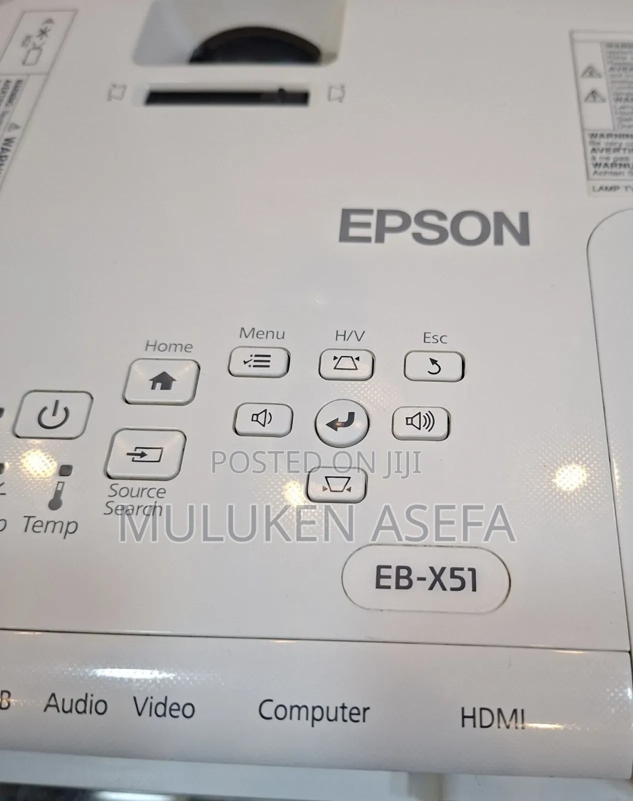 Epson Projector 
Model: Eb-X51
Has: Bag Remote 
Model Name: