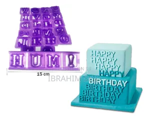 Photo - Cake Alphabet Cutter Set With Ruler, 29 Pieces - Confeitudo Purple