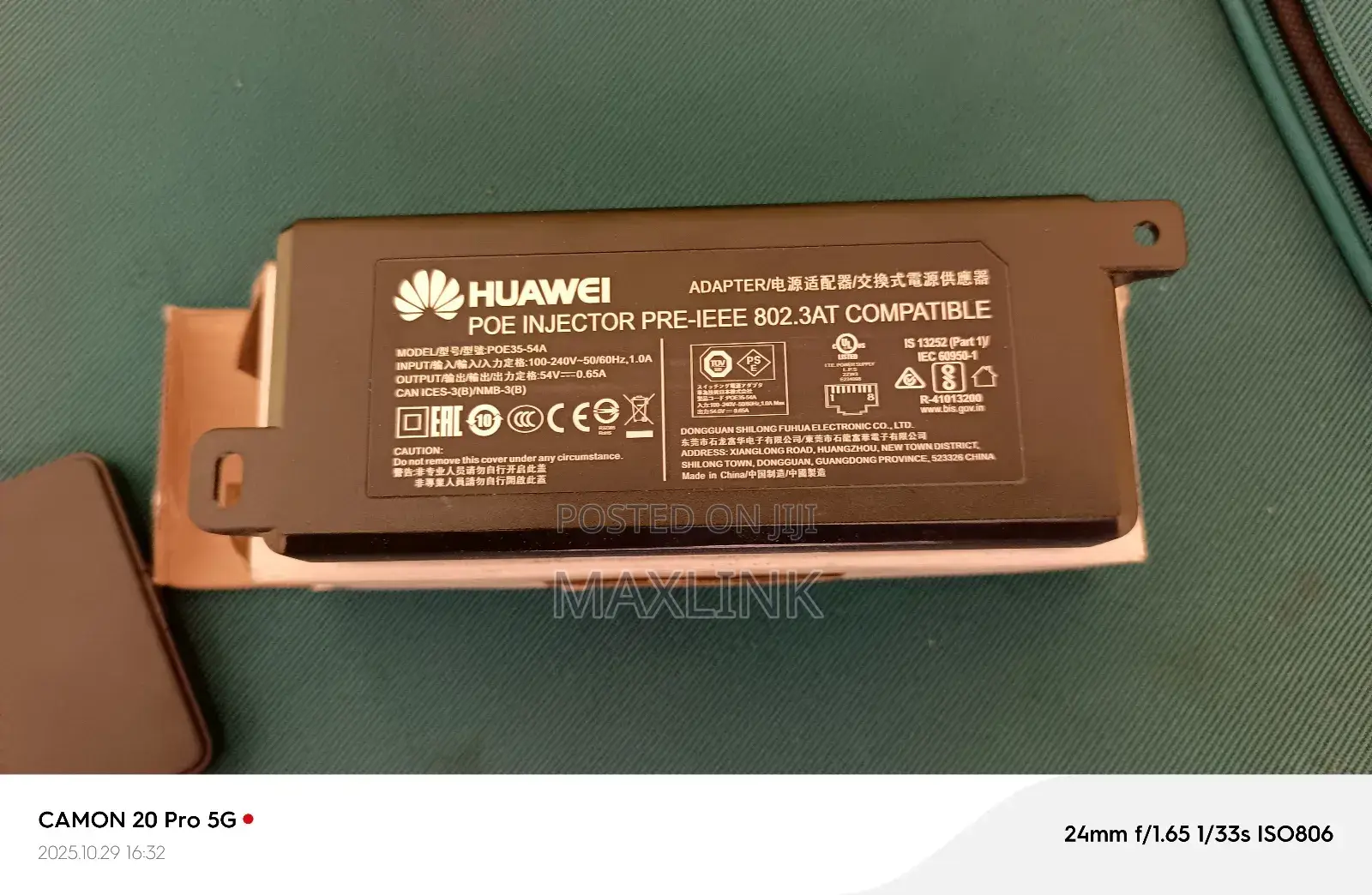 Poe Injector 54v, 0.65a