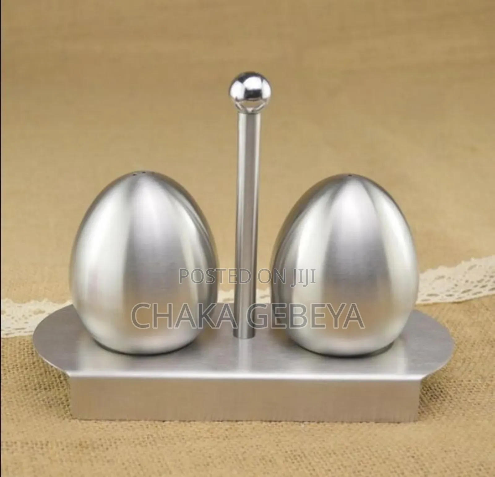 የጨዉና የስኳር ማቅረቢያ - Rusticserve Duo Jars - Wooden Base