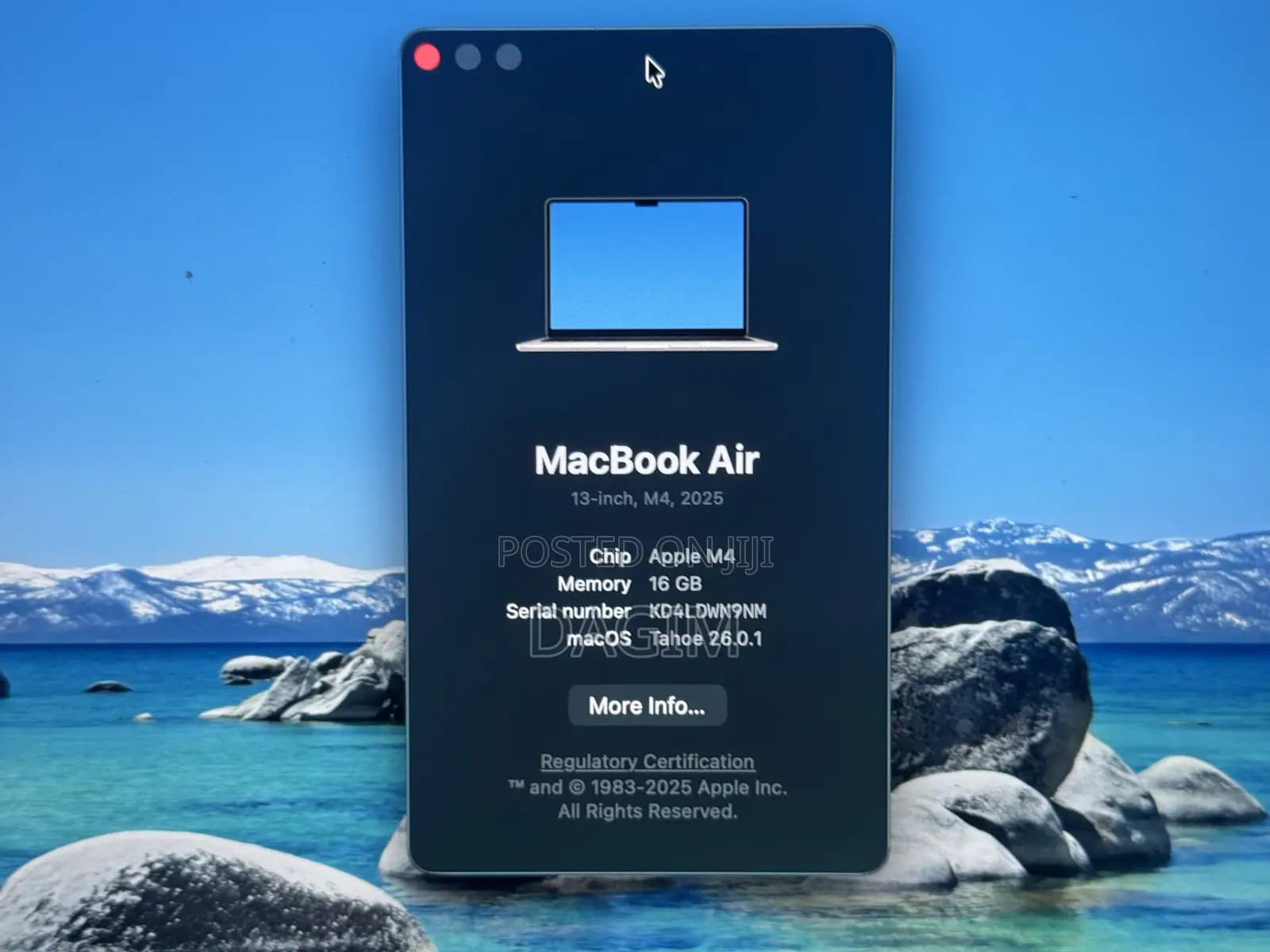 New Laptop Apple MacBook Air 2025 M4 13-Inch 16GB Apple M4 SSD 256GB