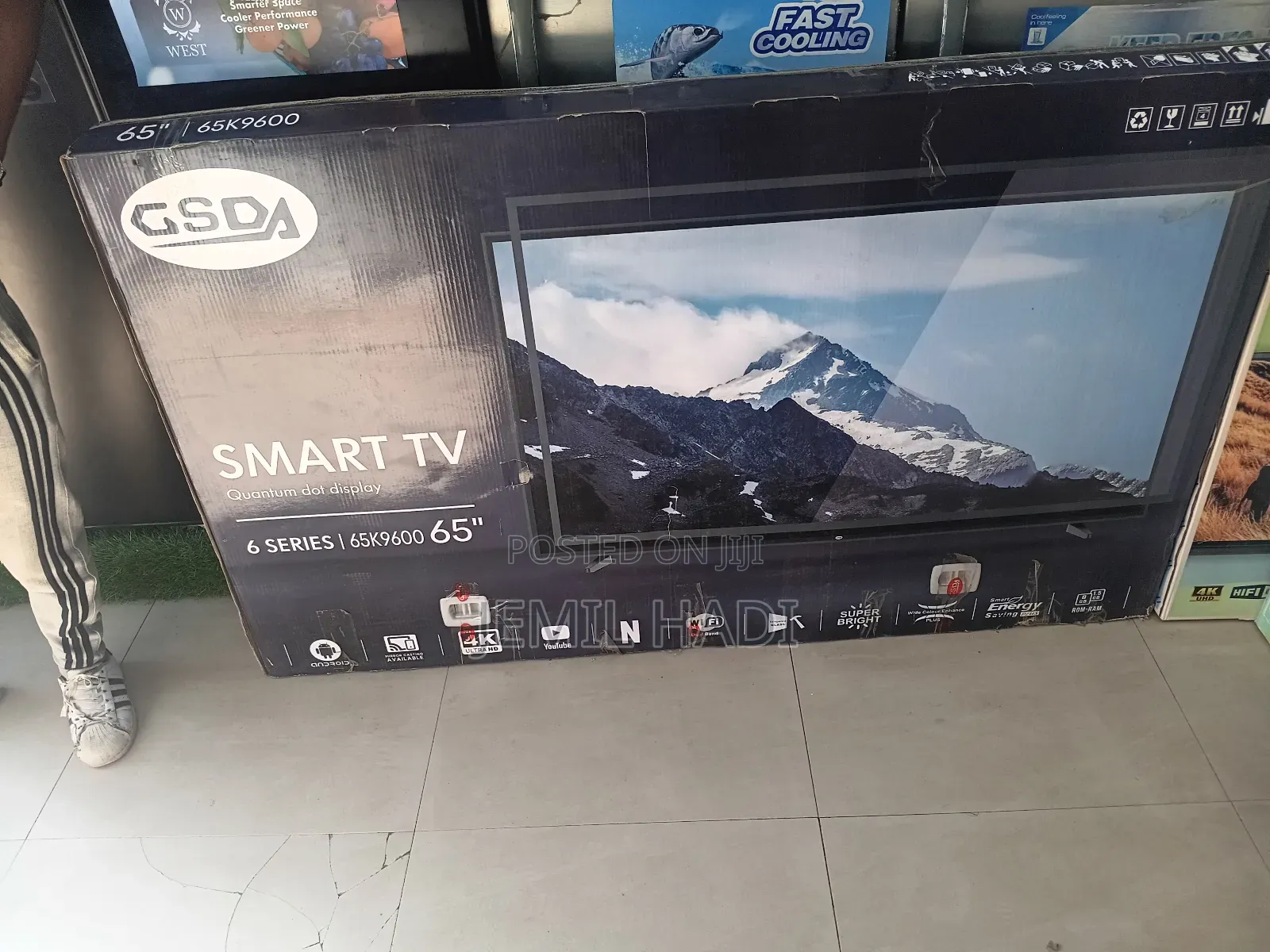 Gsda Smart Tv 65 Inch Androyd Debel Gelas