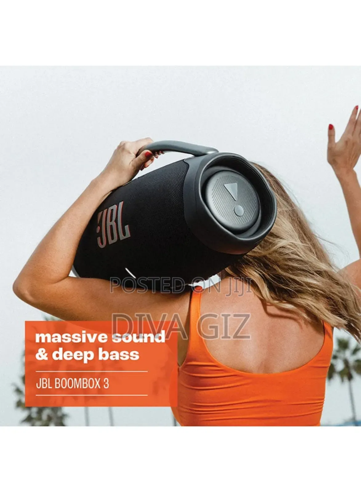 JBL Boombox 3 Portable Speaker With Massive Signature Pro Sound Black