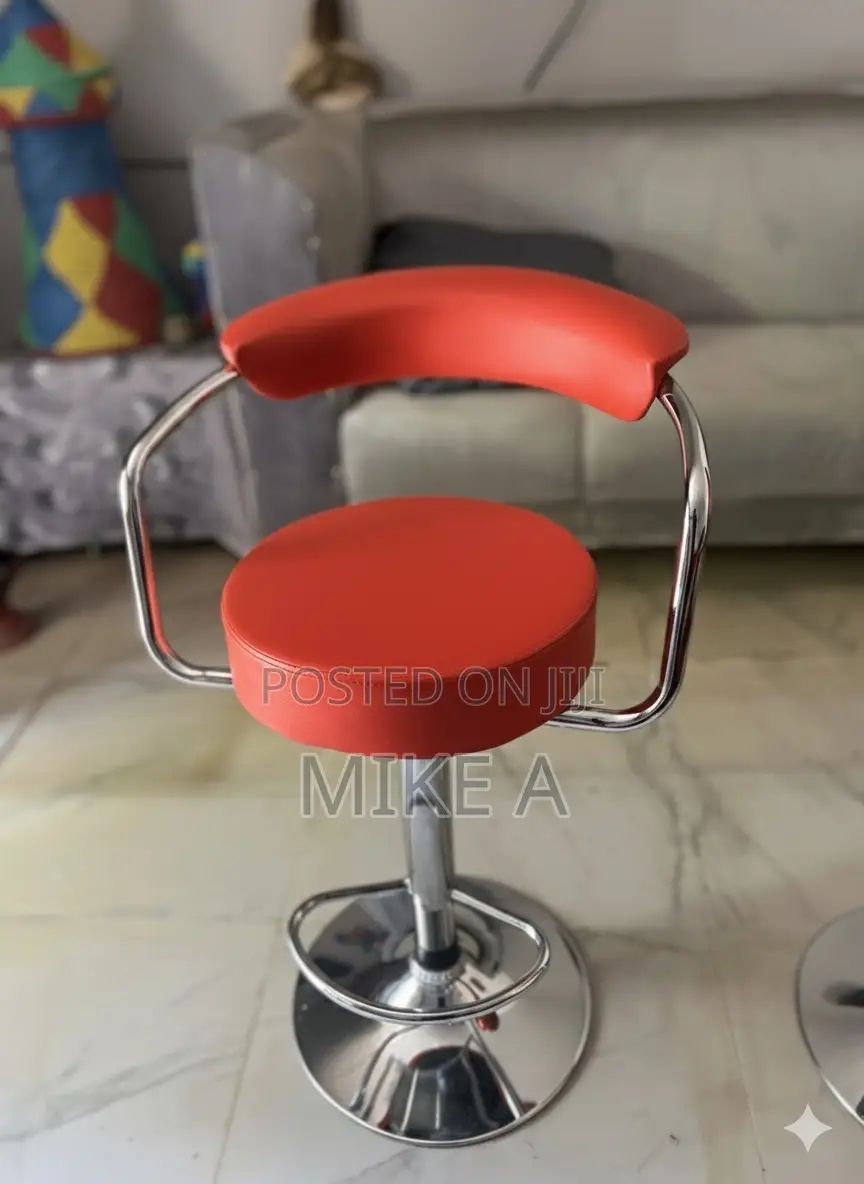 Modern Adjustable Swivel Bar Stool With Chrome Base(Chair)