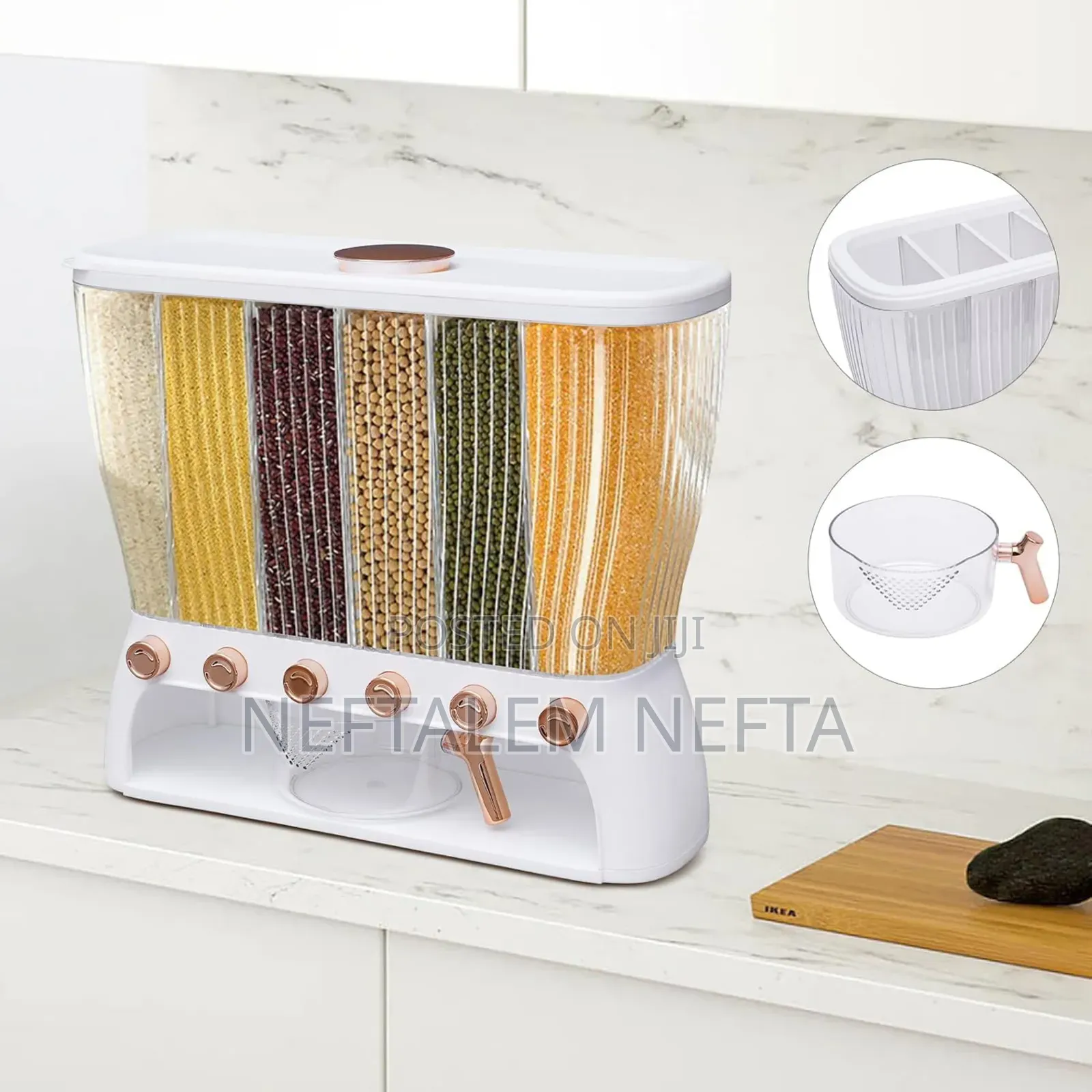 Clear Six Grid Dry Food Dispenser