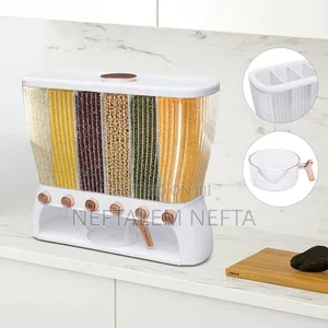 Clear Six Grid Dry Food Dispenser