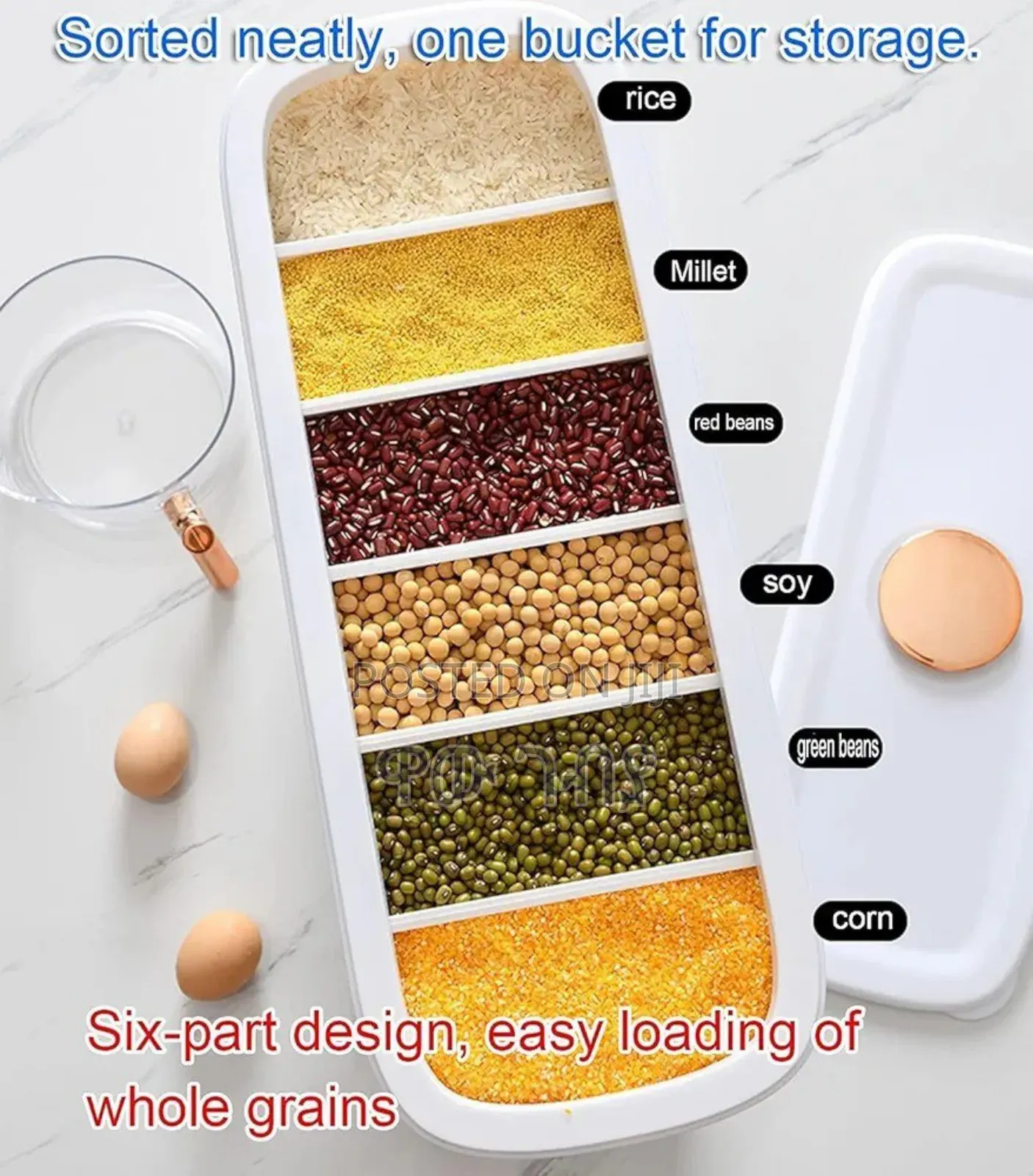 Clear Six-Grid Dry Food Storage