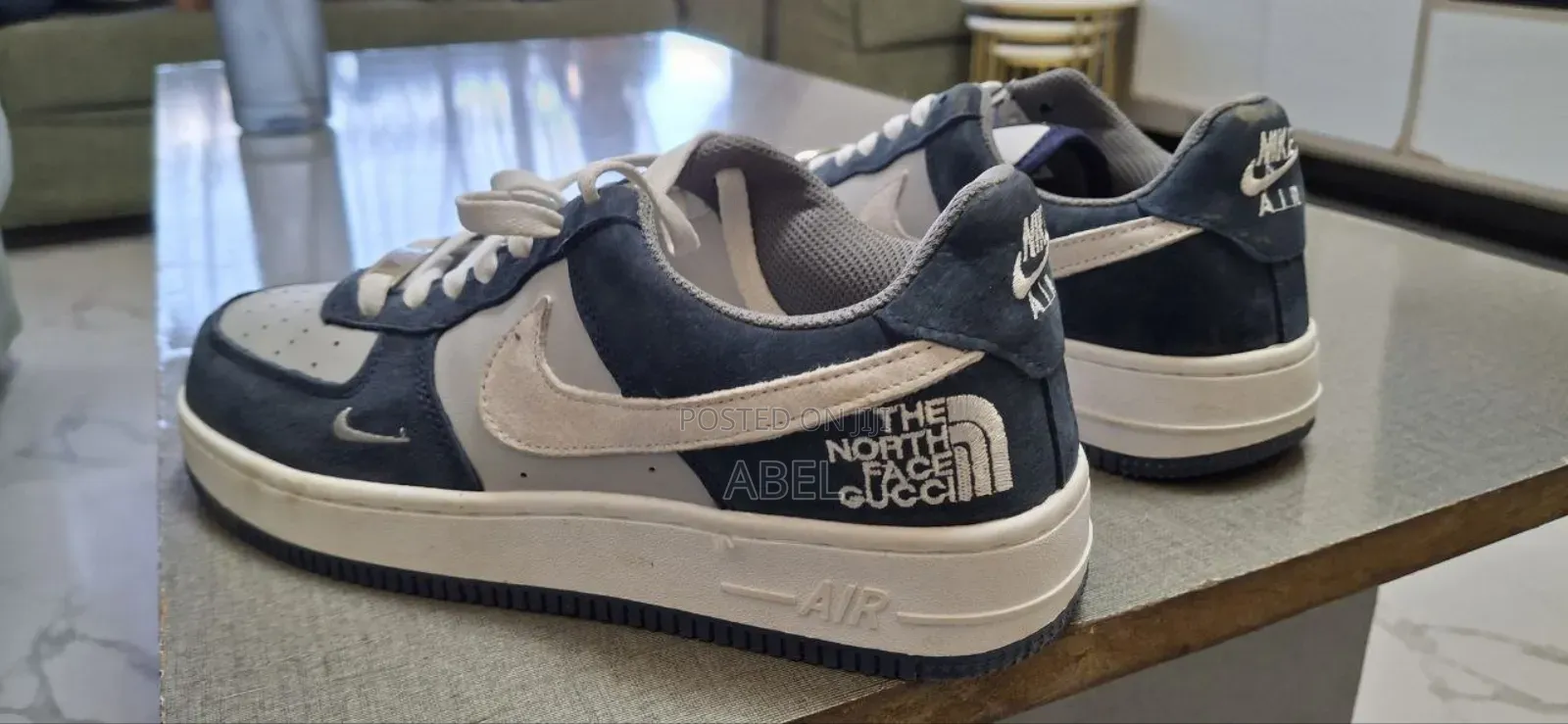 Nike Air Force 1 Sneakers With a Custom the North Face Design Size 41