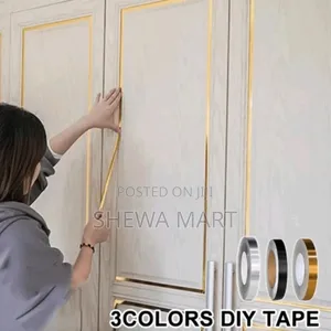 Photo - Self-Adhesive Waterproof Wall Sticker, Alloy Color Skirting Line, Tile