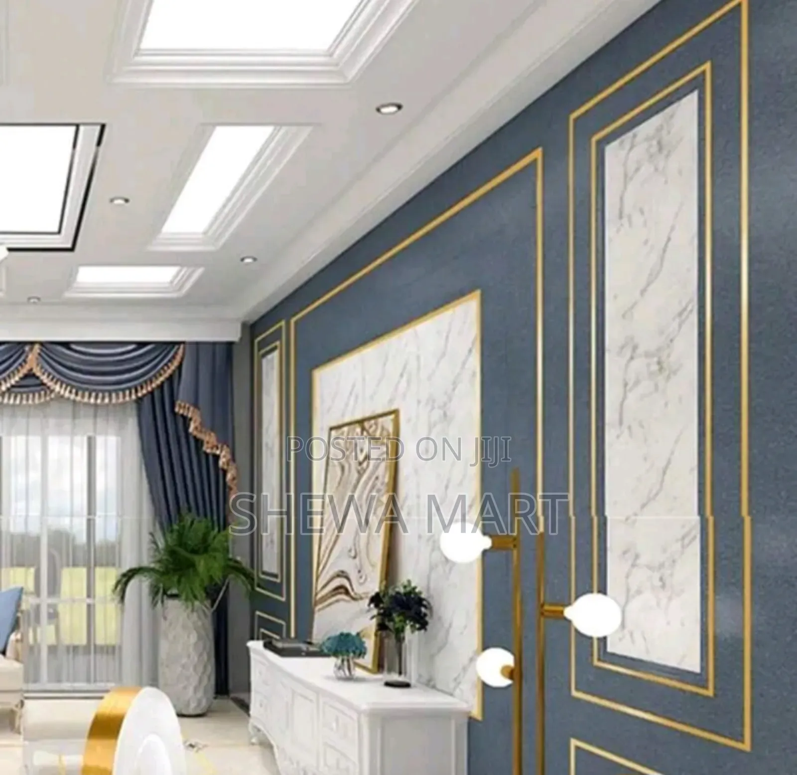 Self-Adhesive Waterproof Wall Sticker, Alloy Color Skirting Line, Tile