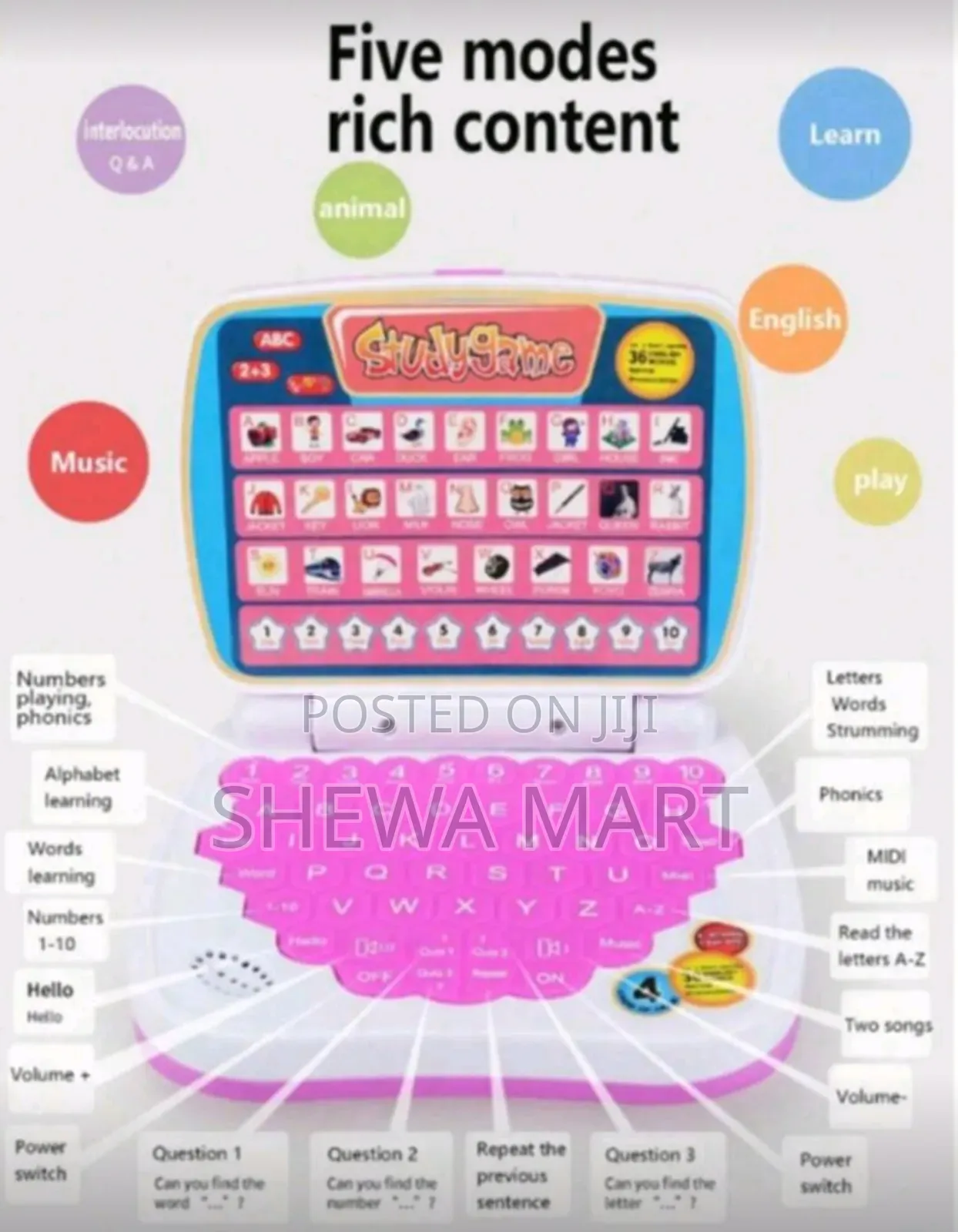 Children's Education Tablet With Small Size, Educational Games Designe