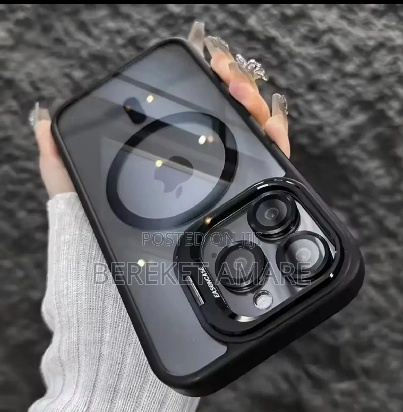 I Phone 13 Pro Max Luxury Magnetic Case Magsafe Stand Glass Lens