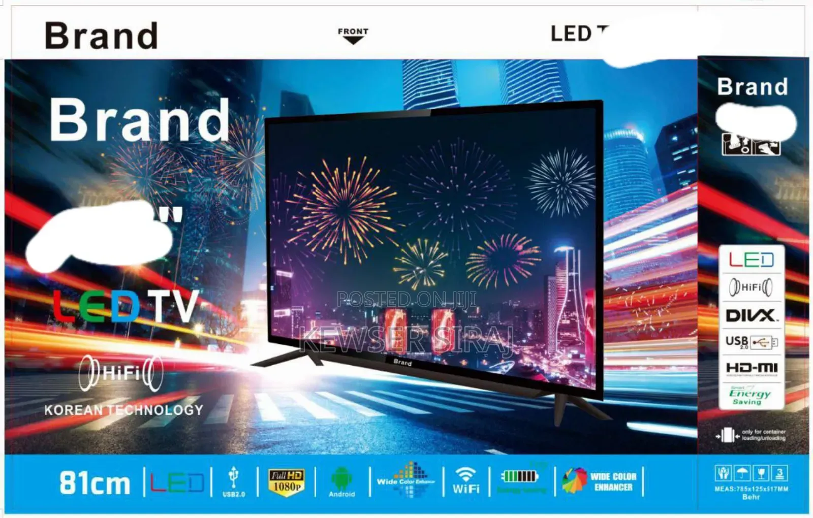 Brand Tv 43inch ደብል እስክሪኝ Smart Android