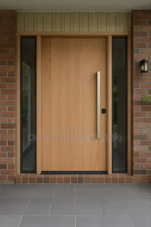 ክራውን ከእንጨት ፋይበር ፣ ከተፈጥሮ ድንጋይ እና ኮምፖዚትስ የተሠሩ የውስጥ እና የውጭ በሮች