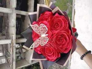 Photo - Red Ribbon/Artificial Flower Bouquet