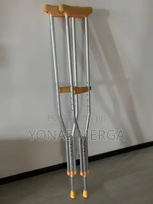 Photo - Adjustable Crutches鄔歲simple Push Buttons犀፺ Capacity,Aluminum,Silver