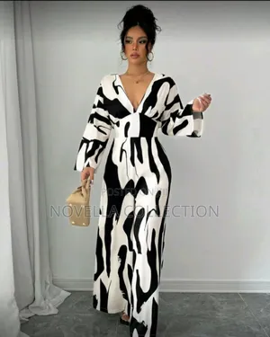 Women's Black White Tie High Waist Wide Leg Loose Casual Jumpsuit