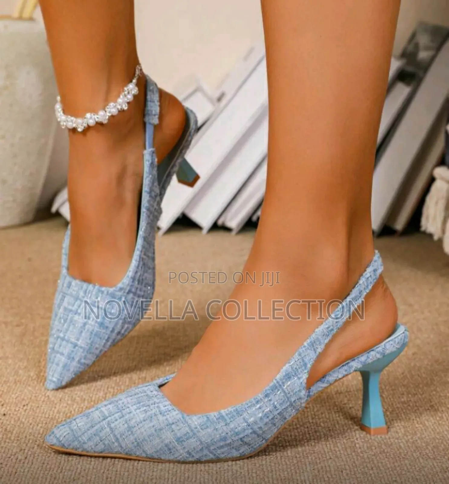 Women's Pointed Toe High Heel Slip on Pumps, Elegant Cat Heels Sandals