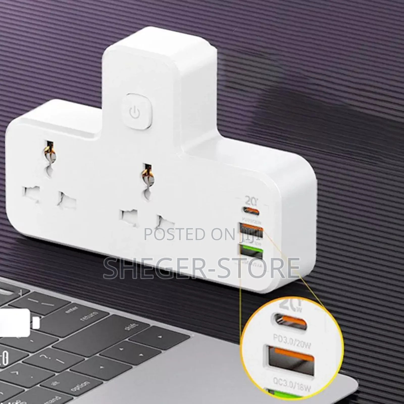 3in1 Power Socket With Usb And Type-c ( Robust 2500w Capacity )
