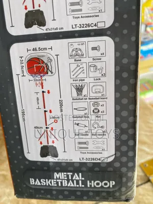 Basketball Hoop Stand With Metal Frame Ball – 220cm Height