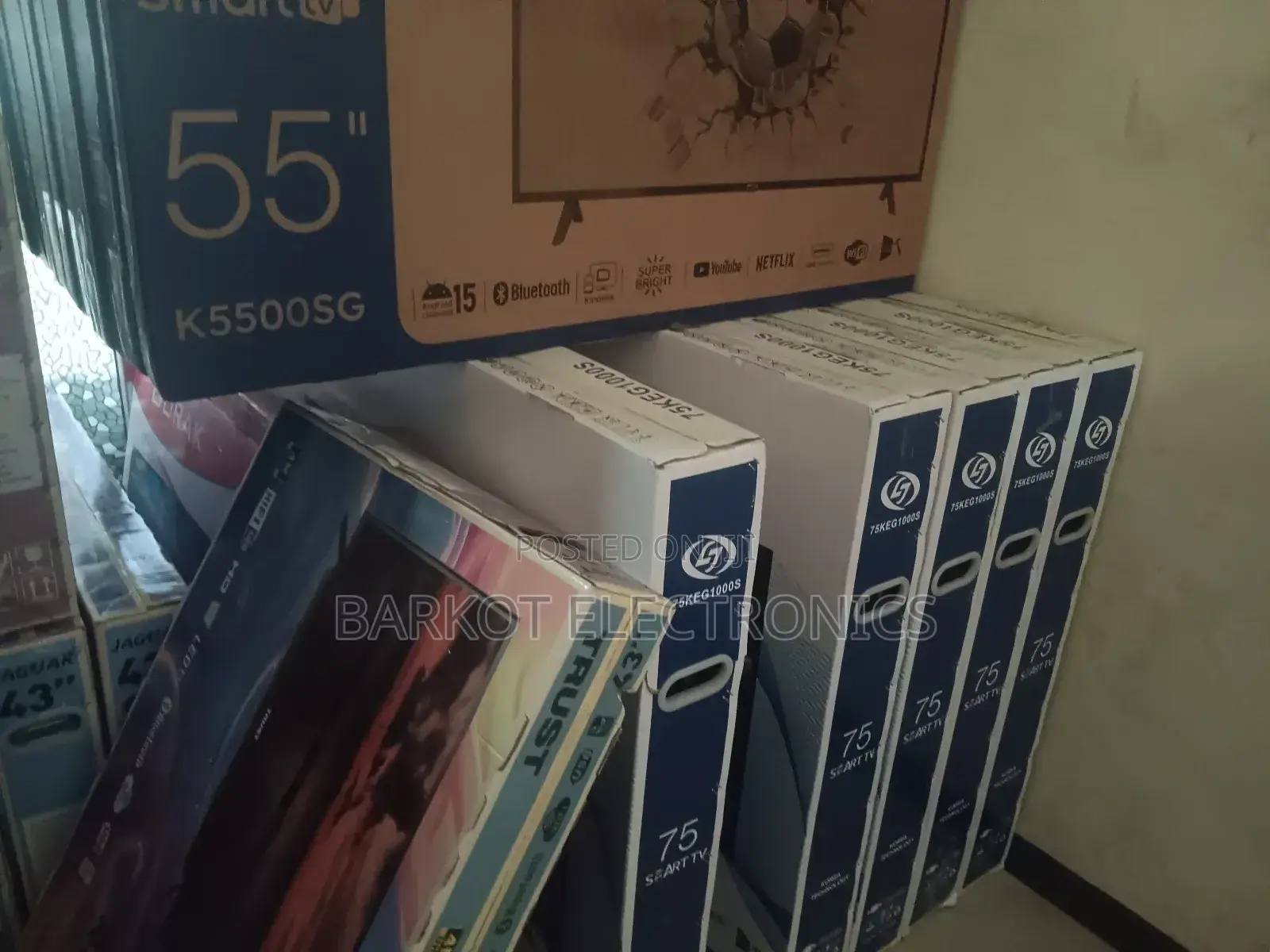 Lge Smart Tv 75 Inch Andrayd New Debel Gelas New