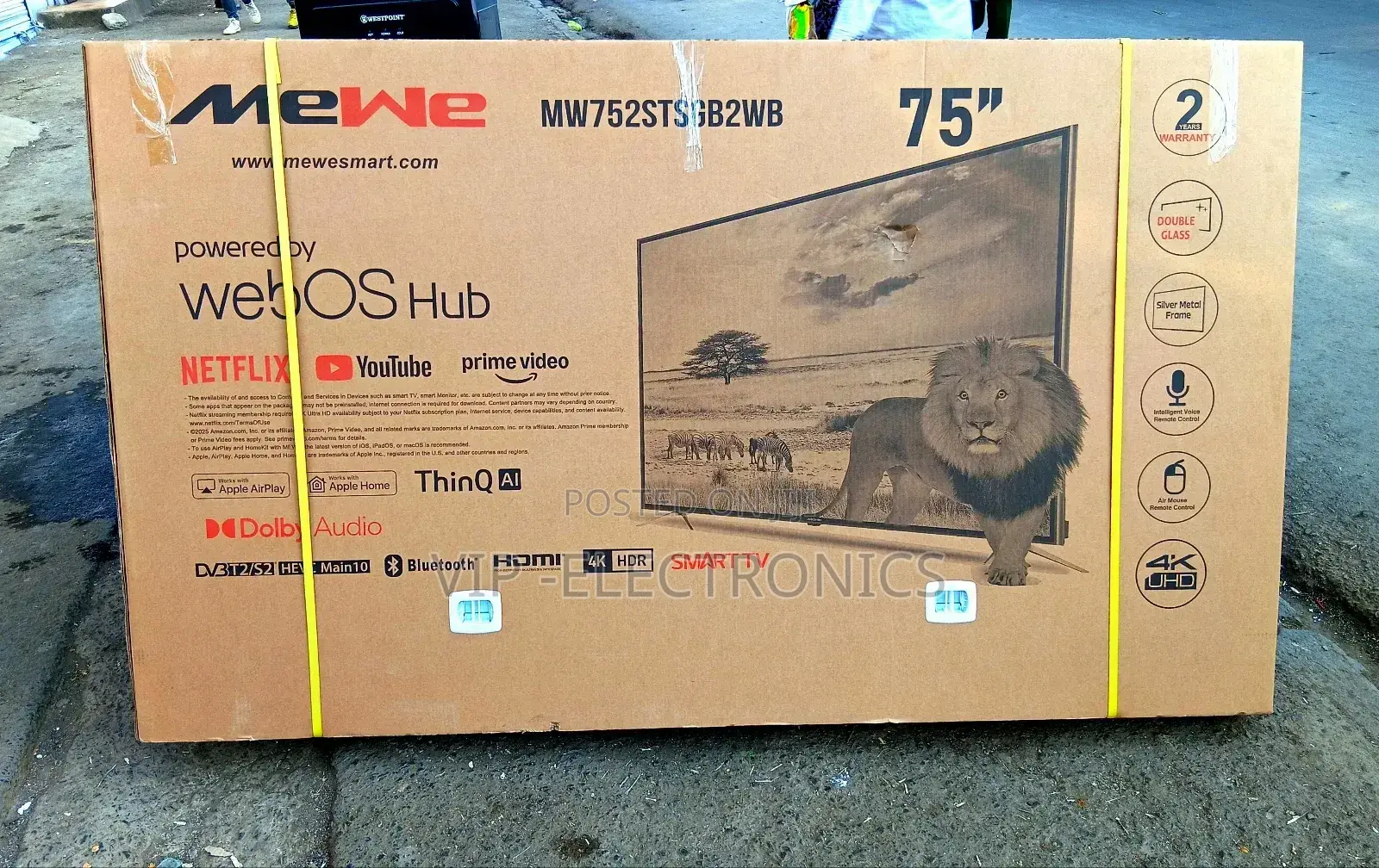 Mewe 75 Inch Tv Smart Webos Original Products New 2025 Model Tv