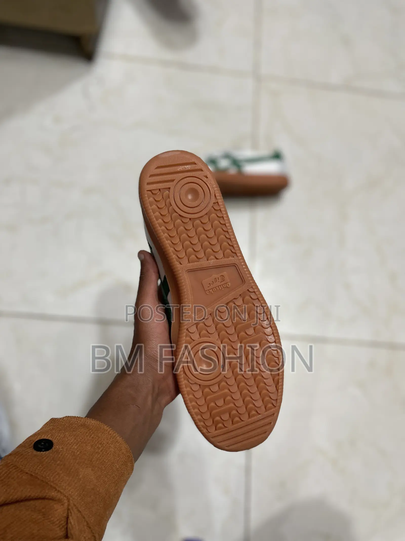 Onitsuka Tiger Tokuten Sneaker in a White, Green, and Gum Colorway