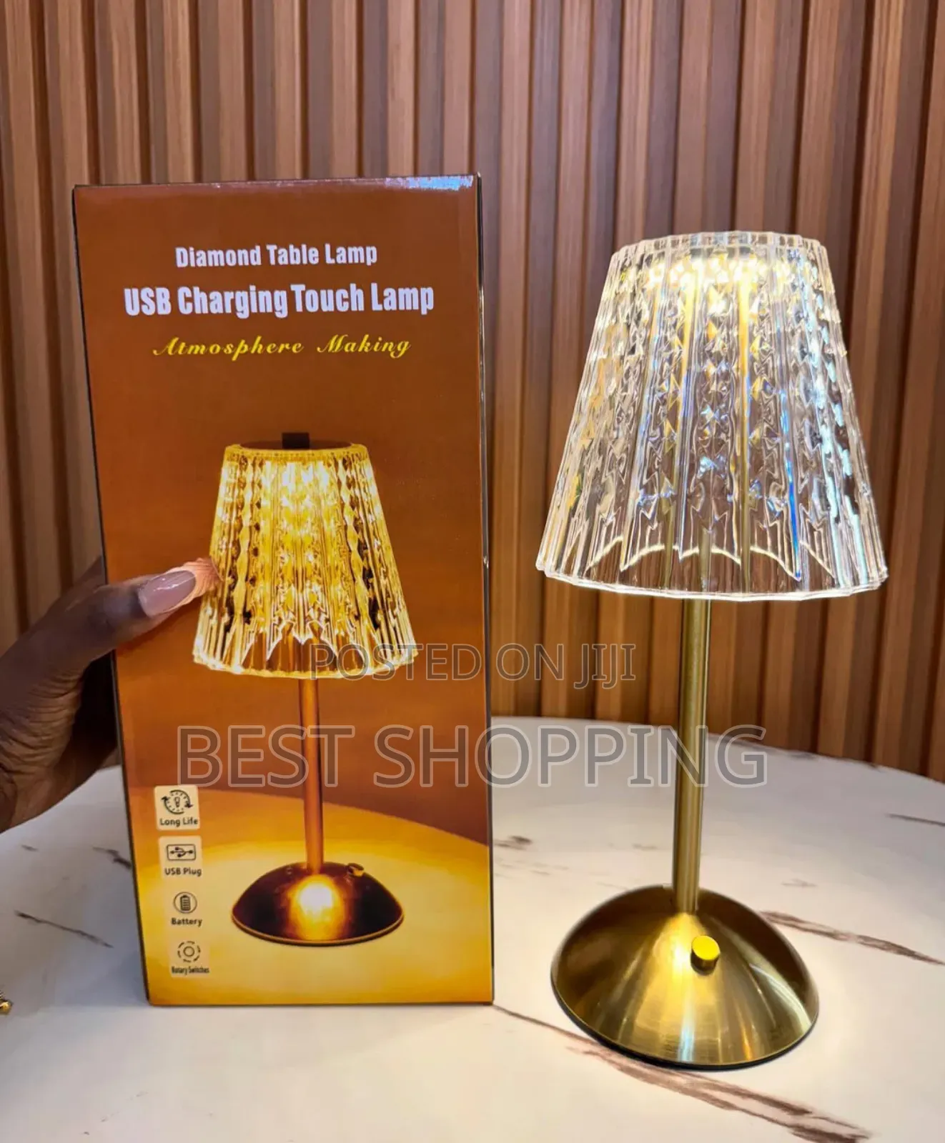 Diamond Table Lamp or Bed Lamp