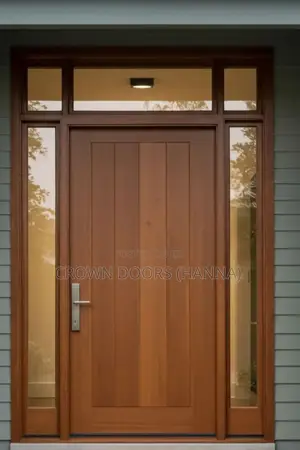 ክራውን ከእንጨት ፋይበር ፣ ከተፈጥሮ ድንጋይ እና ኮምፖዚት የተሠሩ በሮች