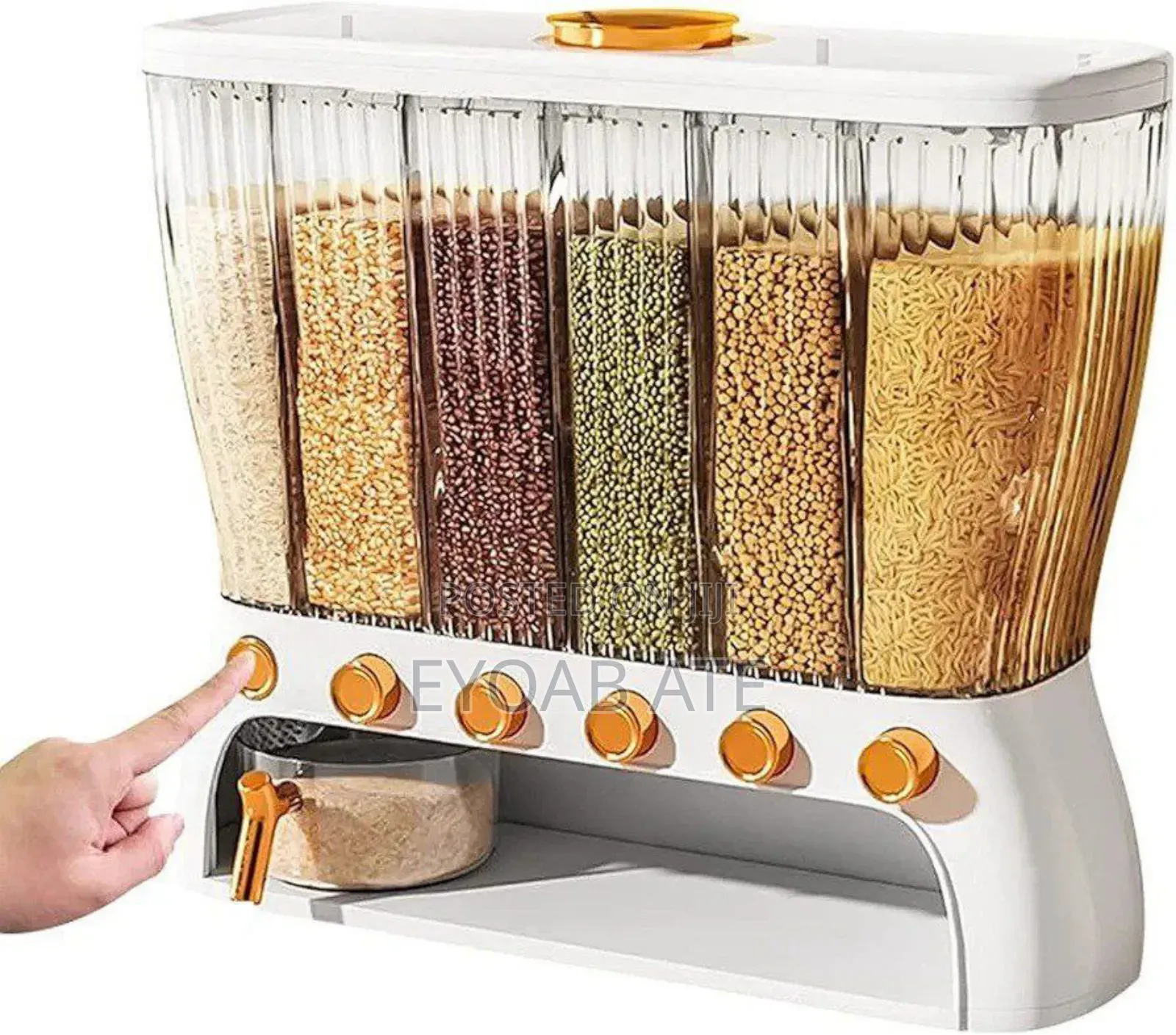  Clear Six-Grid Dry Food Dispenser