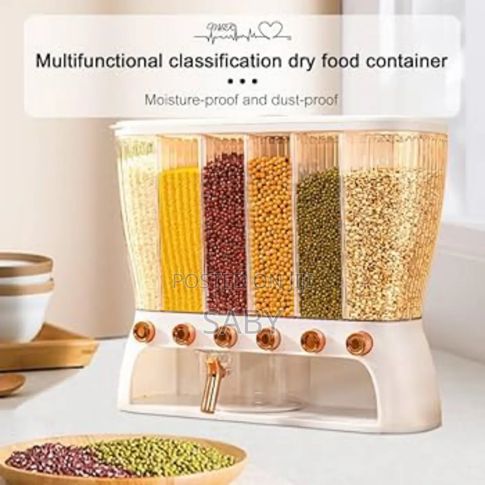 Clear Six-Grid Dry Food Dispenser