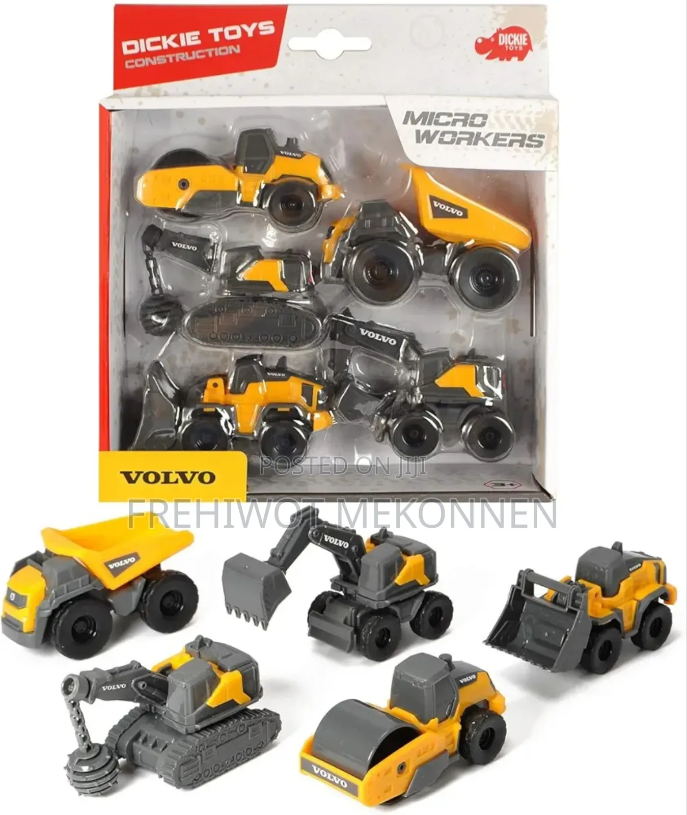 Dickie Toys Volvo Micro Workers 5-Piece Toy Set