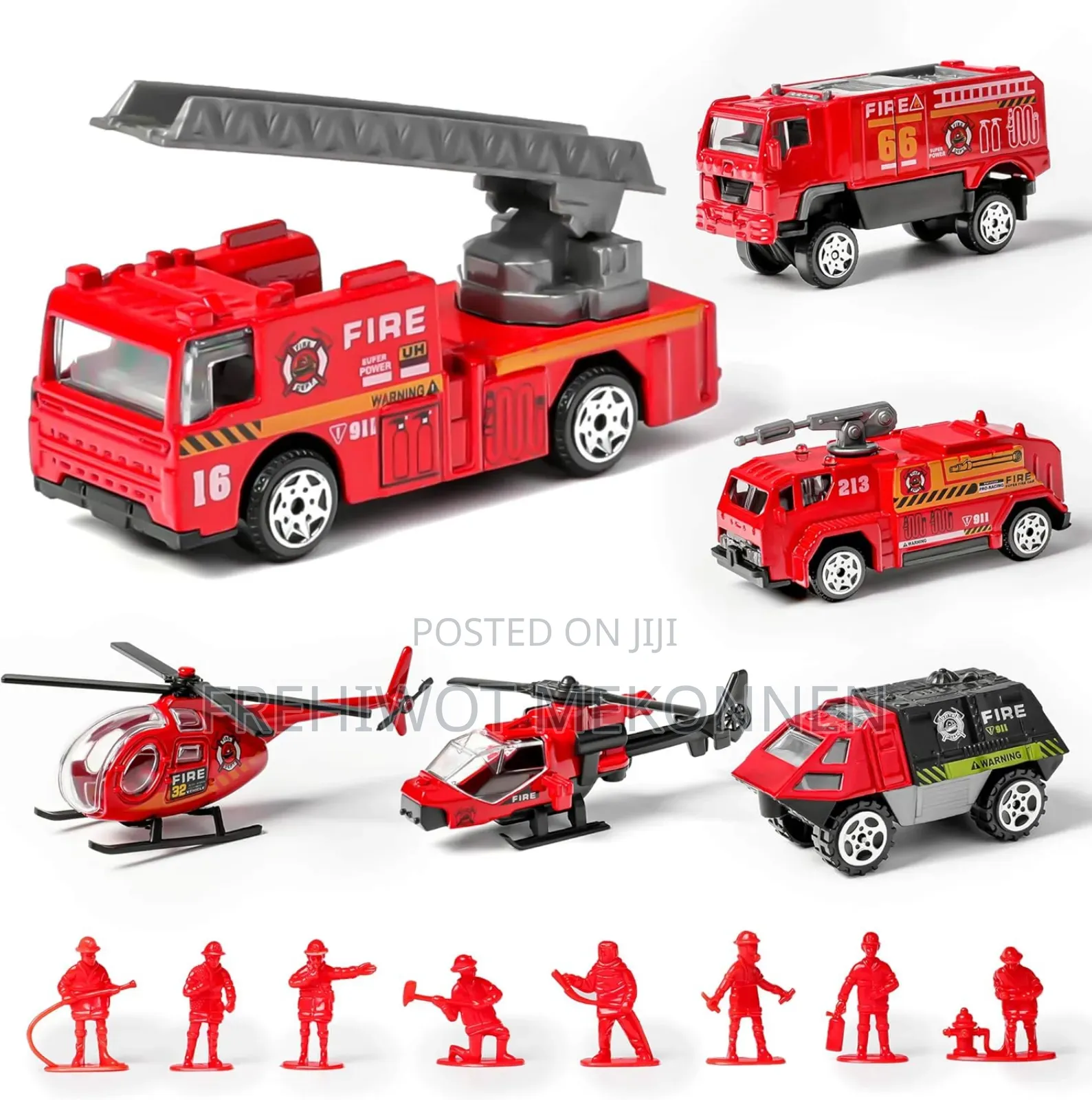 4pcs Fire Trucks Toys