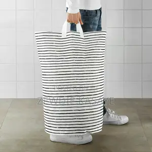 Ikea- Klunka Laundry Bag, White/Black, 60 Liter