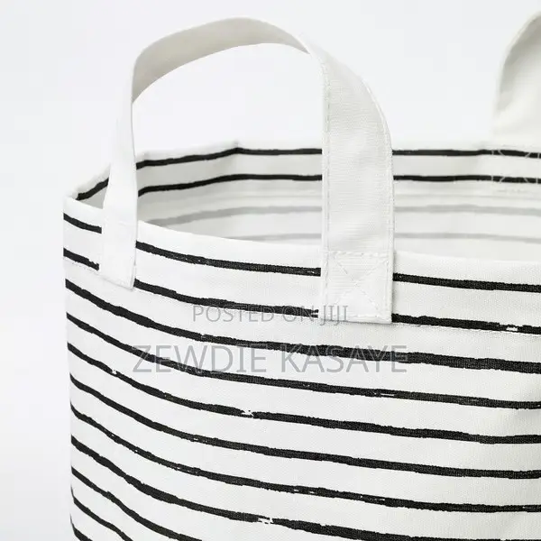 Ikea- Klunka Laundry Bag, White/Black, 60 Liter