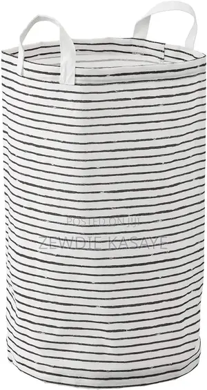 Ikea- Klunka Laundry Bag, White/Black, 60 Liter