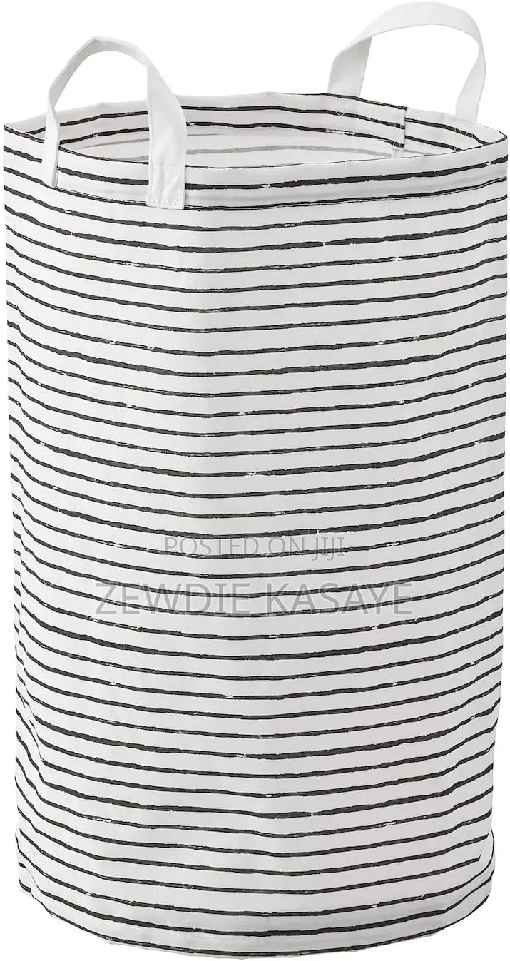 Ikea- Klunka Laundry Bag, White/Black, 60 Liter