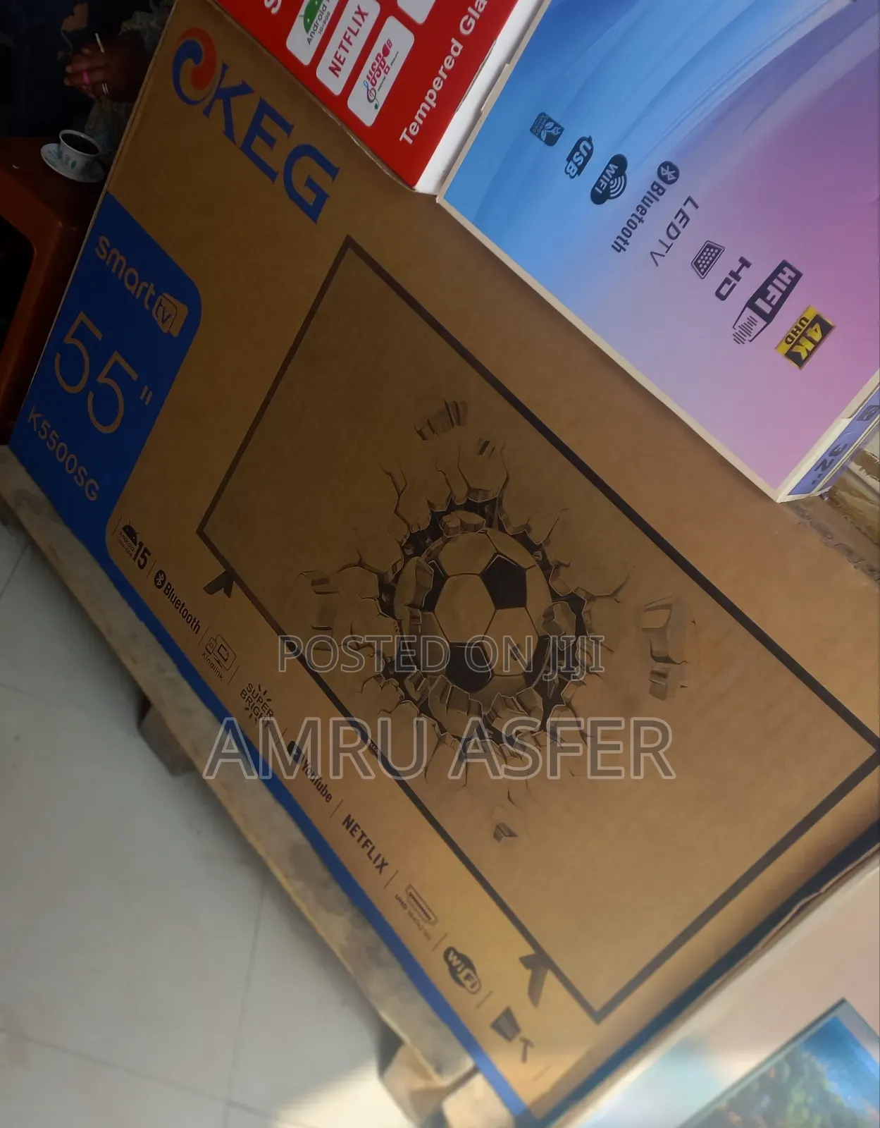 Keeg Tv 55 Smart Duoble Glass