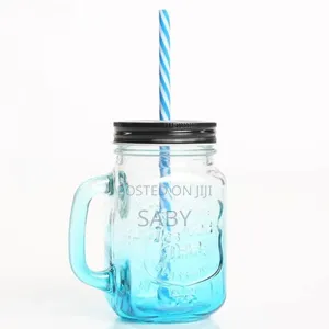 Vintage Drinking Jar With Straw