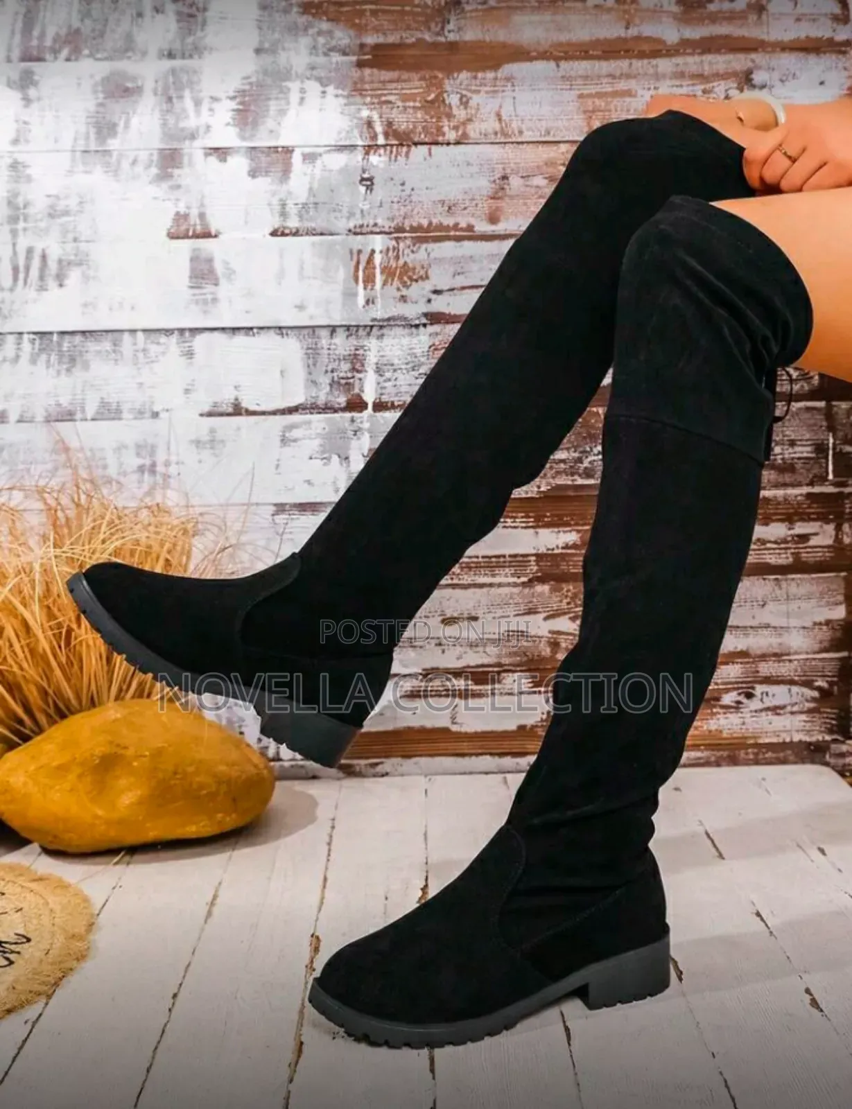 Over the Knee High Black Pointed Toe High Heel Tight Fitting Boots