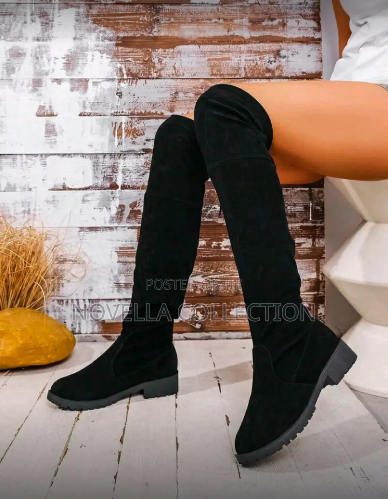 Over the Knee High Black Pointed Toe High Heel Tight Fitting Boots