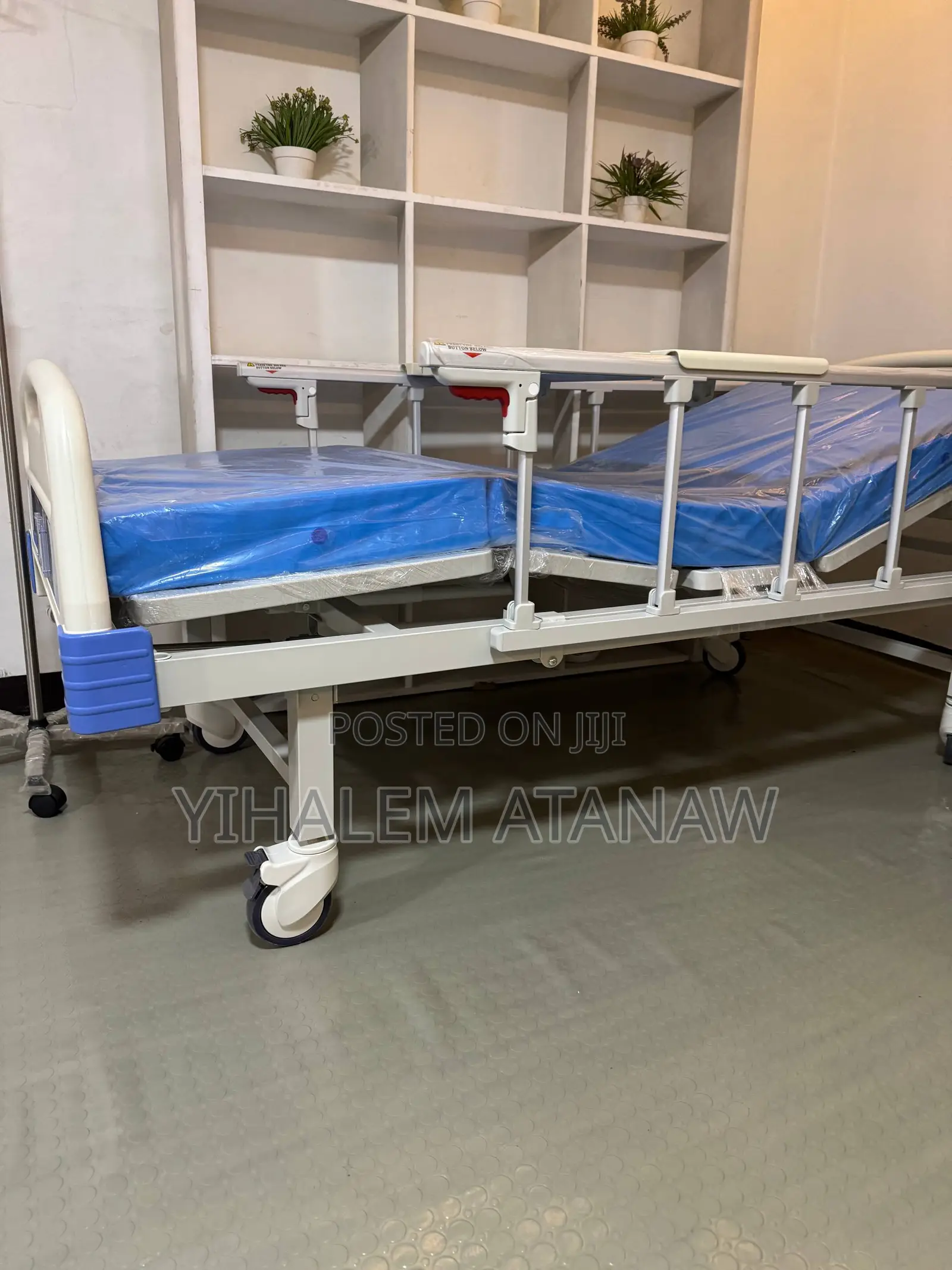 Manual Two Function Hospital Bed With Mattress – Durable Steel Frame