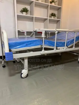 Photo - Manual Two Function Hospital Bed With Mattress – Durable Steel Frame
