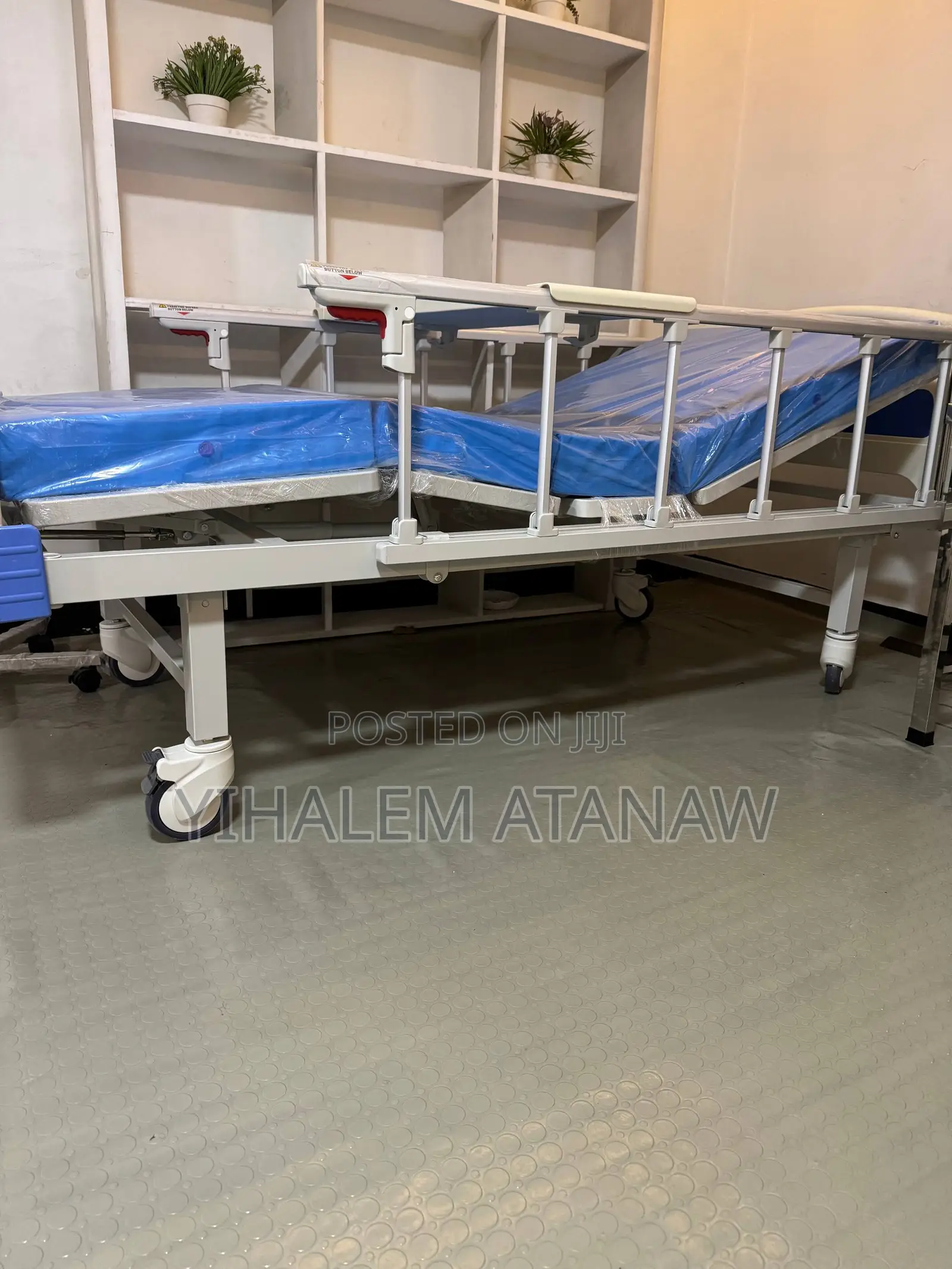 Manual Two Function Hospital Bed With Mattress – Durable Steel Frame