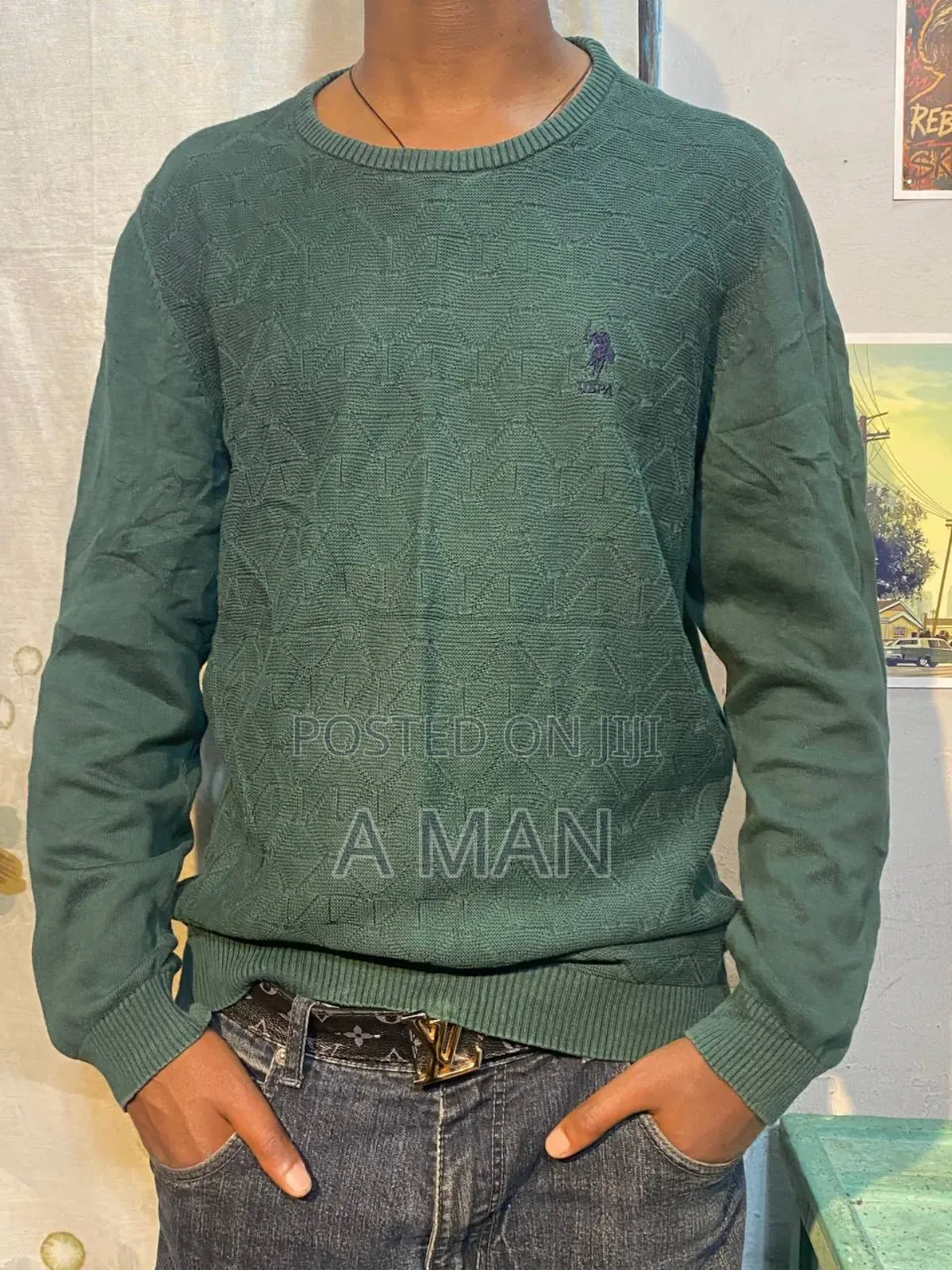 Waffle Knit Sweater.