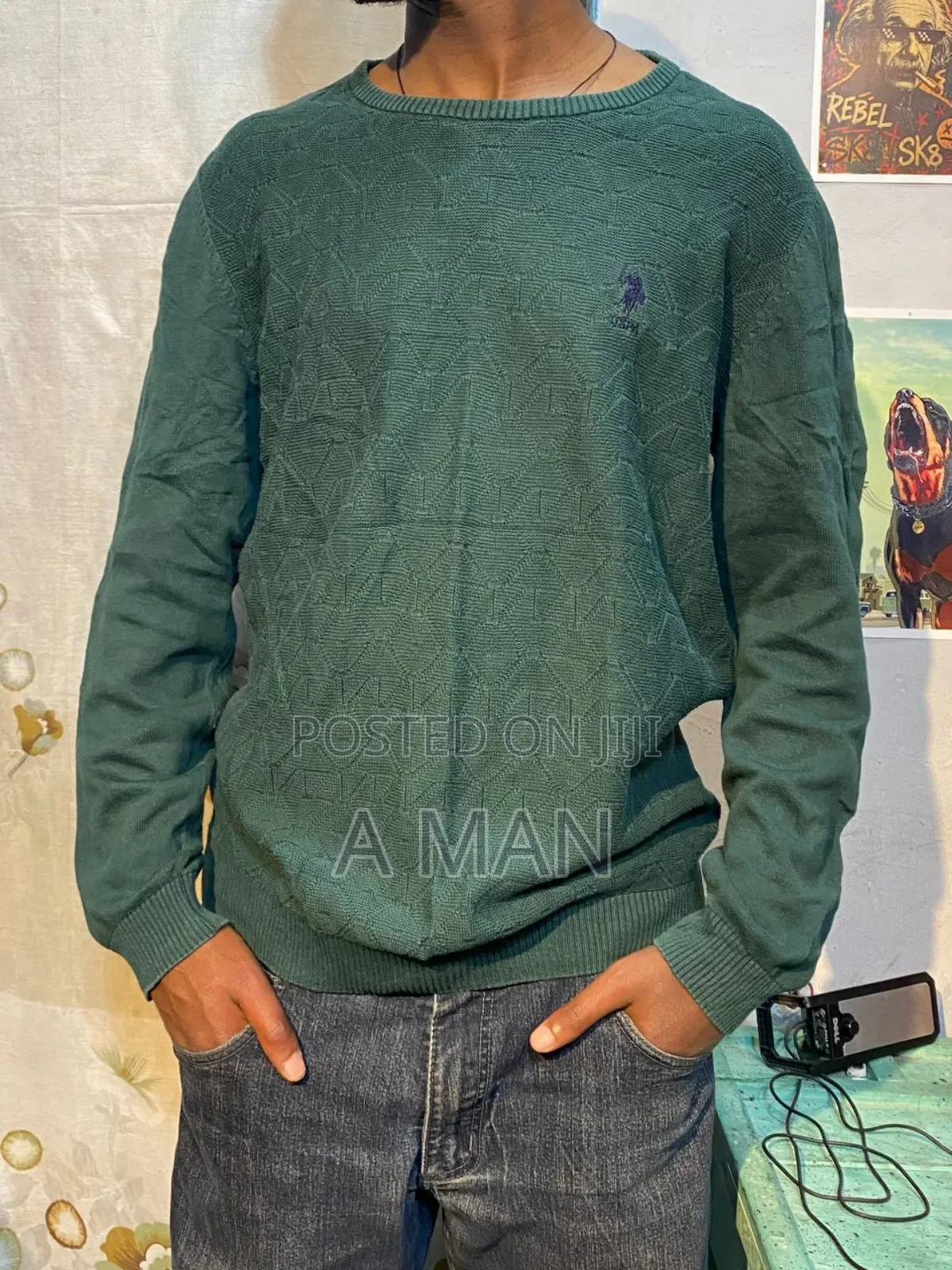 Waffle Knit Sweater.