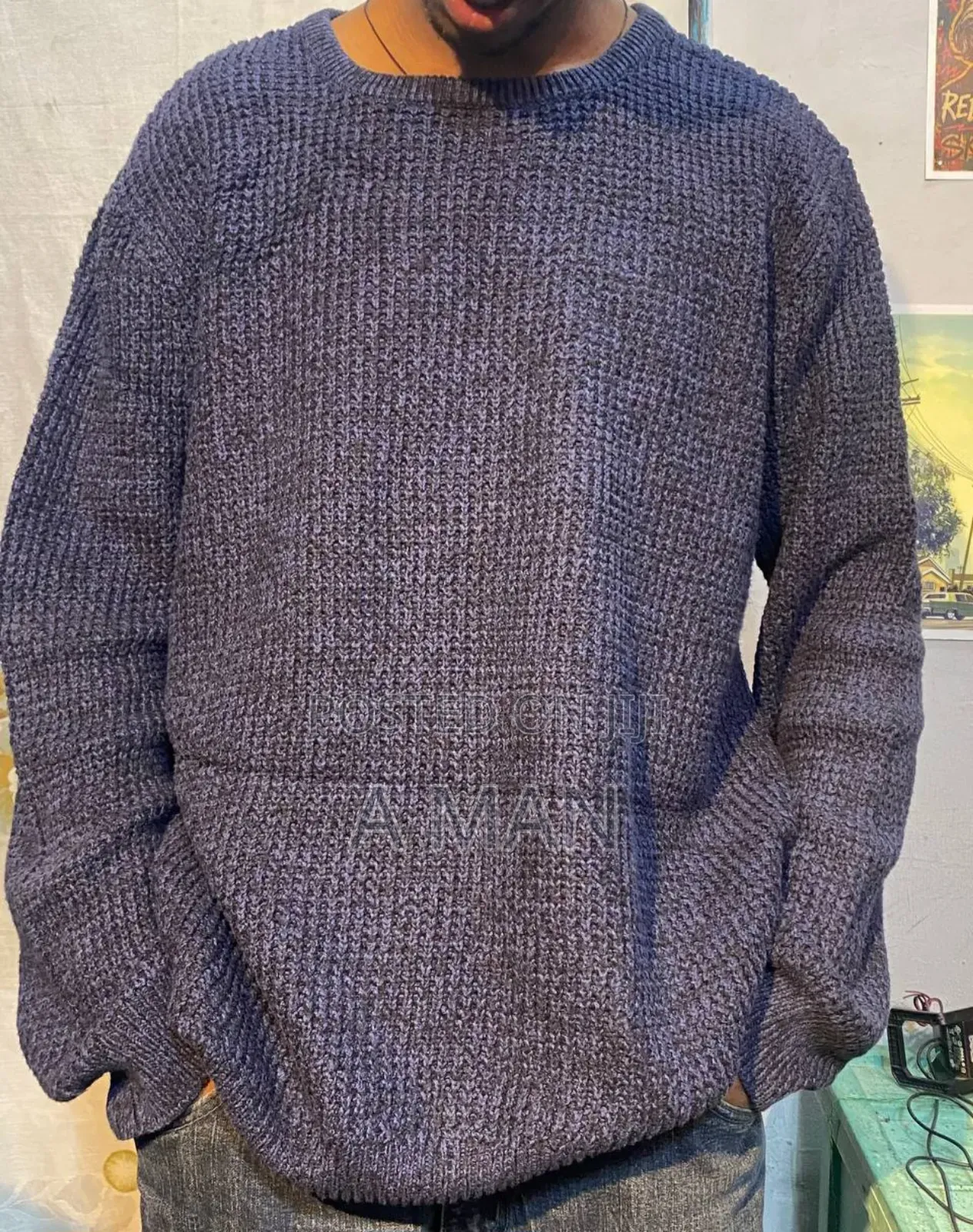 Waffle Knit Sweater.